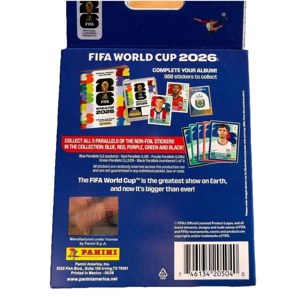 2026 FIFA World Cup‎ 5 Packets 35 Stickers Hanger Box Factory Sealed Collectible
